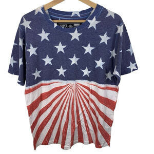 Super Massive Mens Sz L American Flag Stars Stripes USA Patriotic T-Shirt Tee